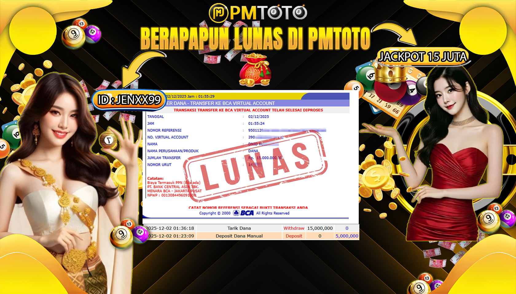 SELAMAT KEPADA MEMBER PMTOTO JACKPOT SWEET BONANZA CANDYLAND Rp.15.000.000.,- LUNAS