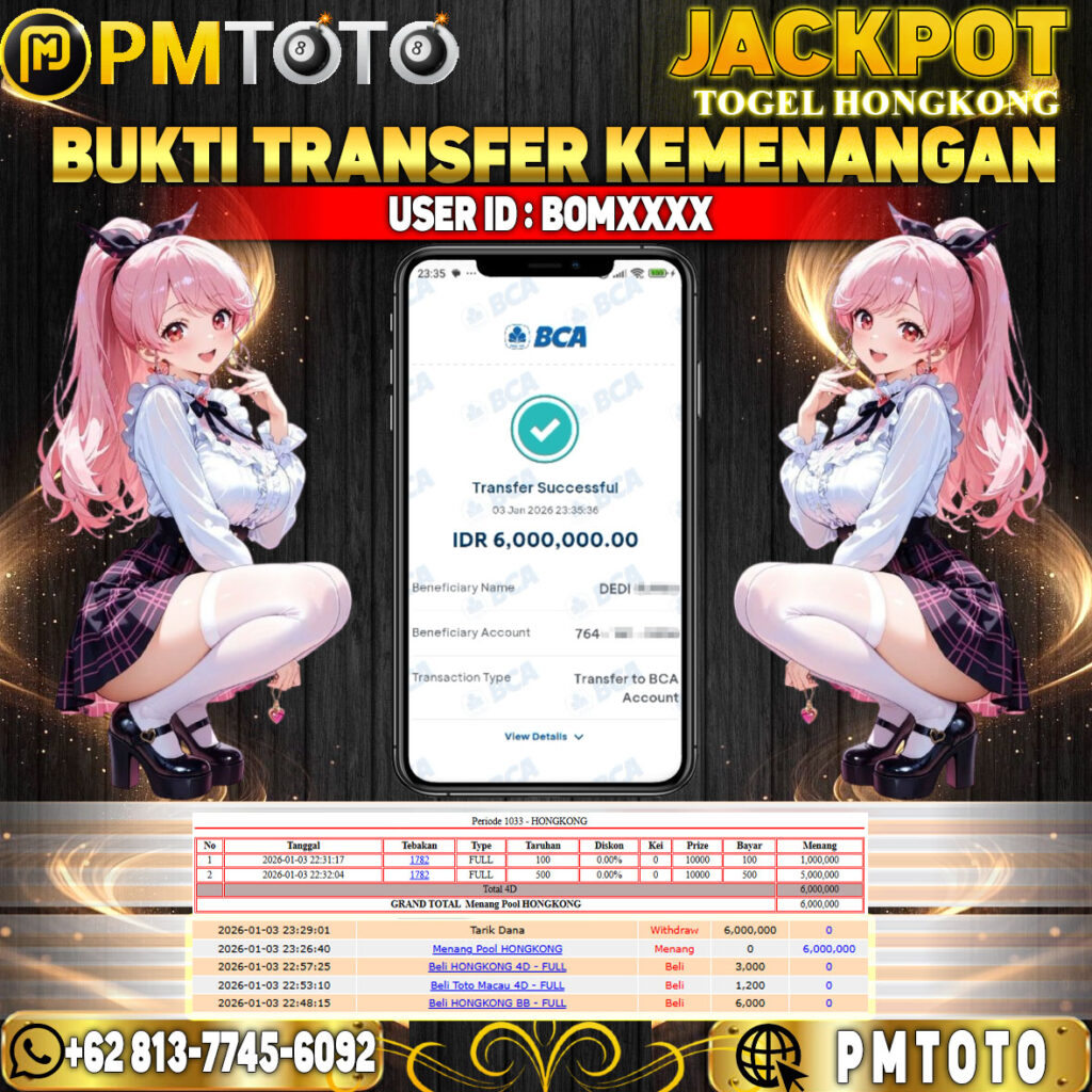SELAMAT KEPADA MEMBER BOMXXXX JACKPOT 6 JUTA TOGEL HONGKONG