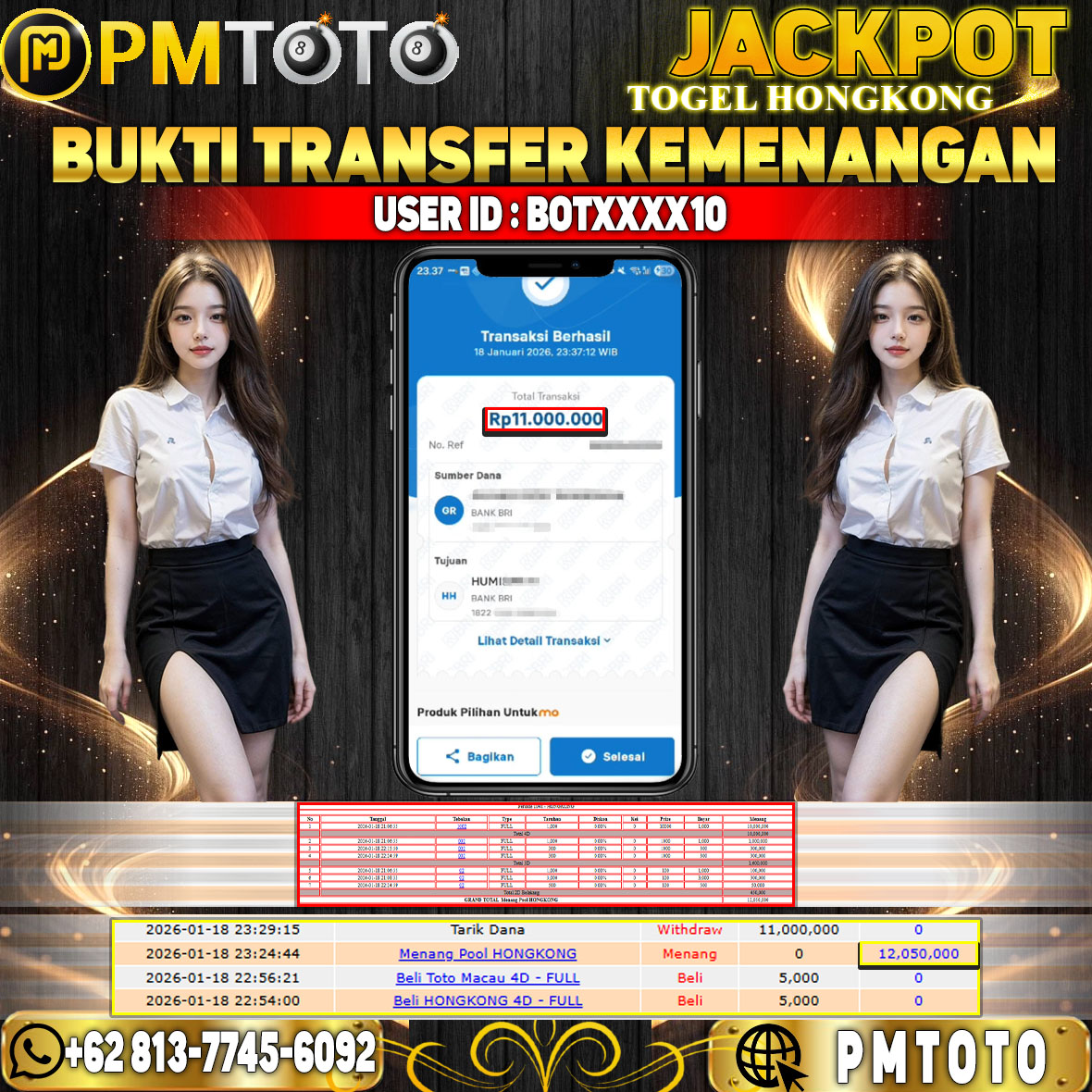 SELAMAT KEPADA MEMBER BOTXXXX10 JACKPOT 11 JUTA DI TOGEL HONGKONG LOTTO