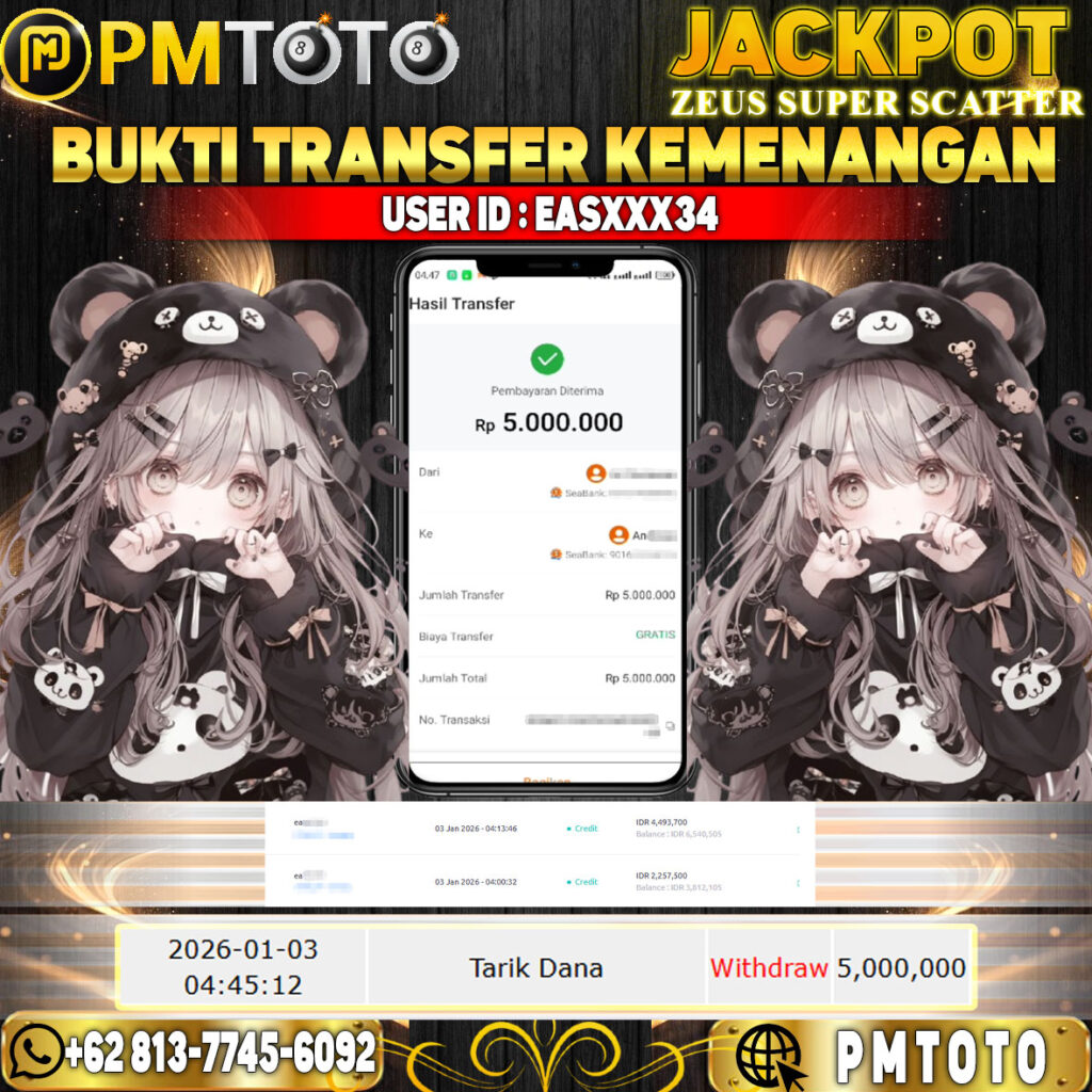 SELAMAT KEPADA MEMBER EASXXX34 JACKPOT 5 JUTA SLOT GATES OF OLYMPUS SUPER SCATTER