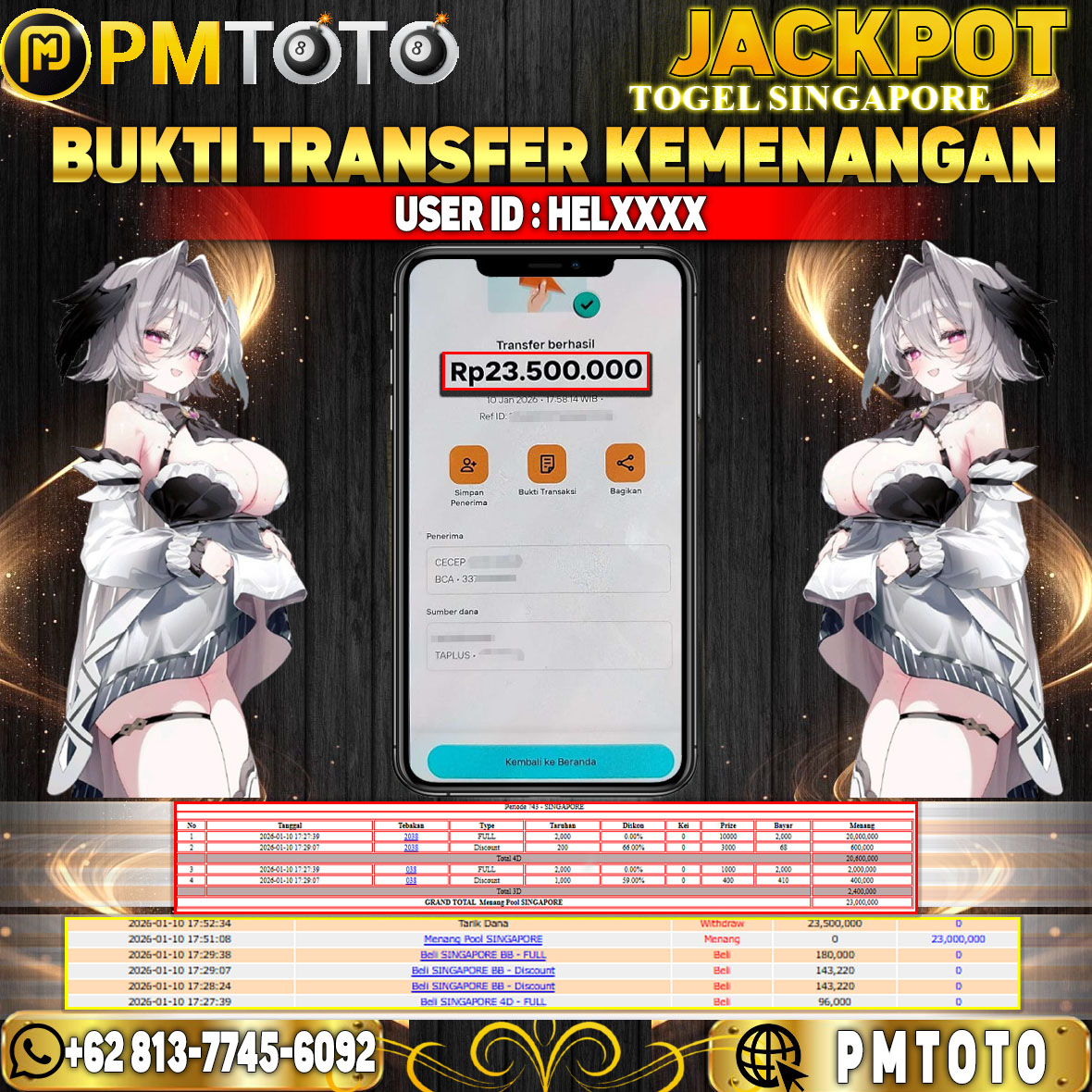 SELAMAT KEPADA MEMBER HELXXXX JACKPOT 23,5 JUTA DI TOGEL SINGAPORE