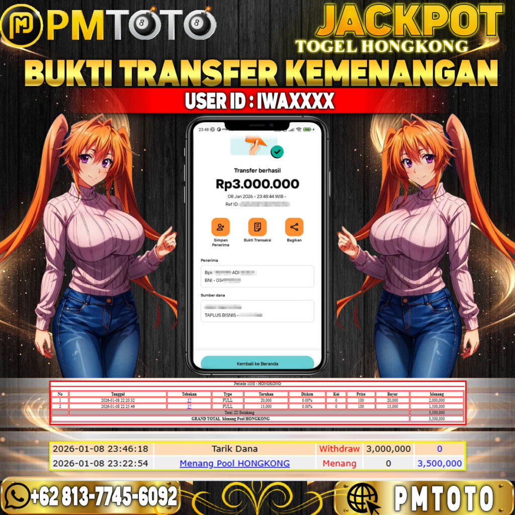 SELAMAT KEPADA MEMBER IWAXXXX JACKPOT 3 JUTA DI TOGEL HONGKONG