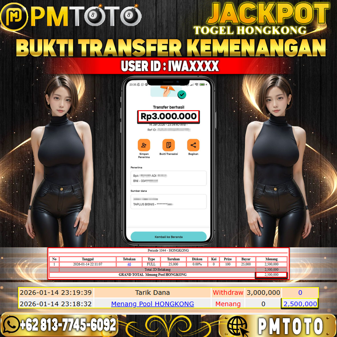 SELAMAT KEPADA MEMBER IWAXXXX JACKPOT 3 JUTA DI TOGEL HONGKONG