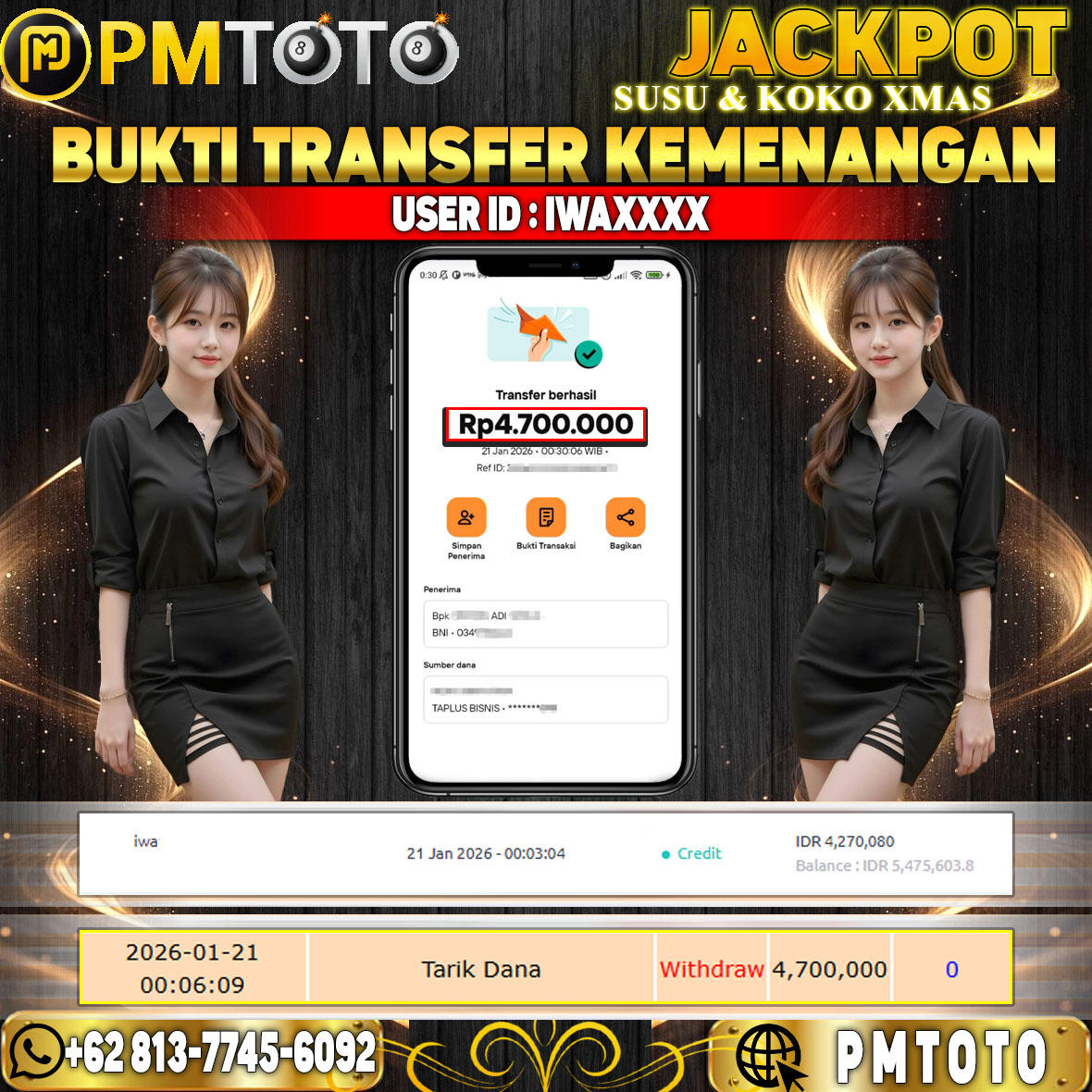 SELAMAT KEPADA MEMBER IWAXXXX JACKPOT 4,7 JUTA DI SLOT SUSU & KOKO XMAS