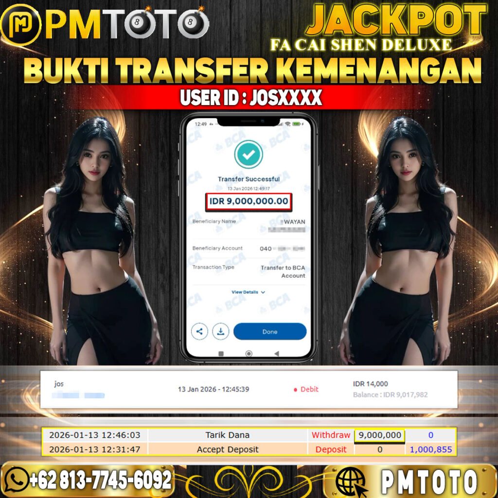SELAMAT KEPADA MEMBER JOSXXXX JACKPOT 9 JUTA DI FA CAI SHEN DELUXE