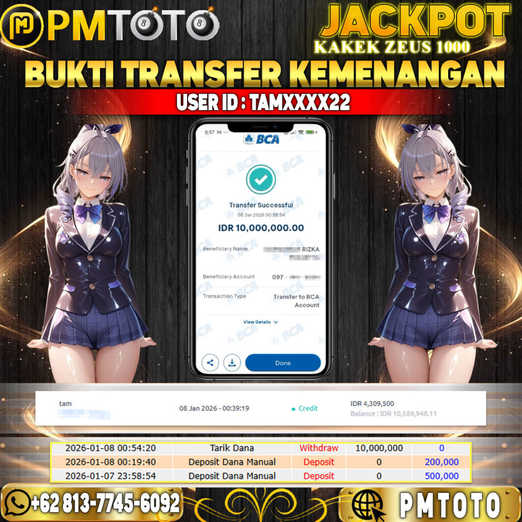 SELAMAT KEPADA MEMBER TAMXXXX22 JACKPOT 10 JUTA DI GATES OF OLYMPUS 1000