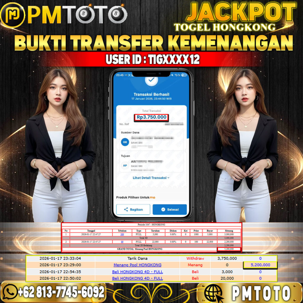SELAMAT KEPADA MEMBER TIGXXXX12 JACKPOT 5,2 JUTA DI TOGEL HONGKONG LOTTO