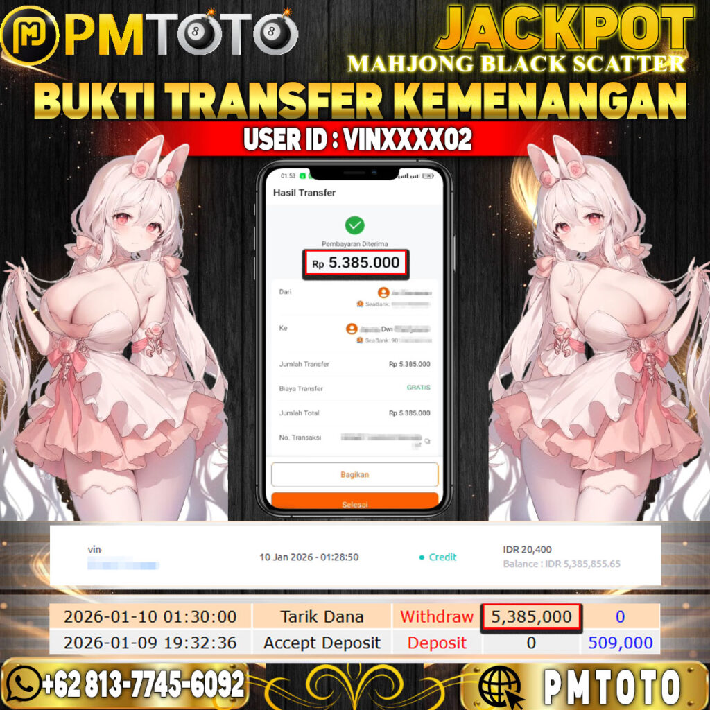 SELAMAT KEPADA MEMBER VINXXXX02 JACKPOT 5,3 JUTA DI MAHJONG WINS-3 BLACK SCATTER