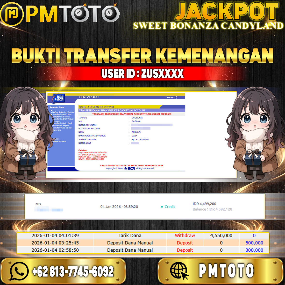 SELAMAT KEPADA MEMBER ZUSXXXX JACKPOT 4,5 JUTA DI SWEET BONANZA CANDYLAND