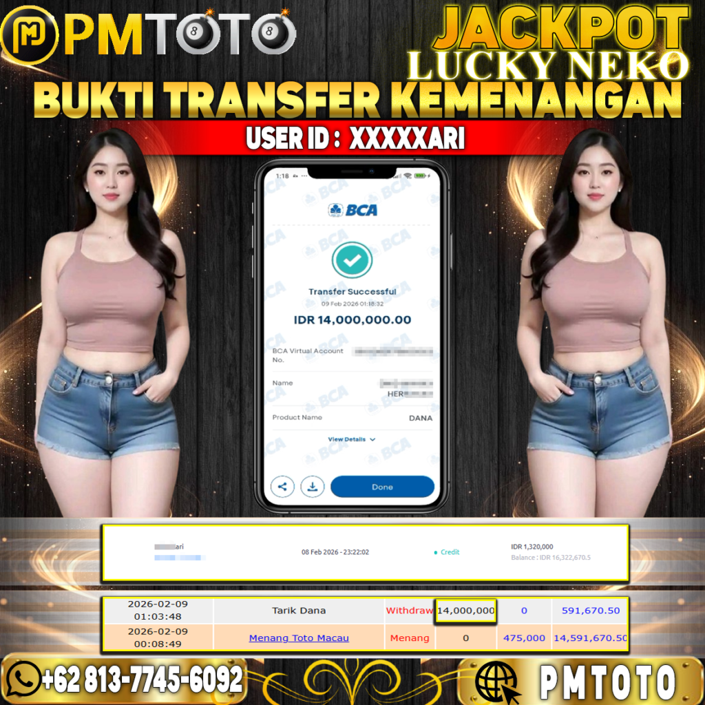 SELAMAT KEPADA MEMBER XXXXXARI JACKPOT 14 JUTA DI LUCKY NEKO