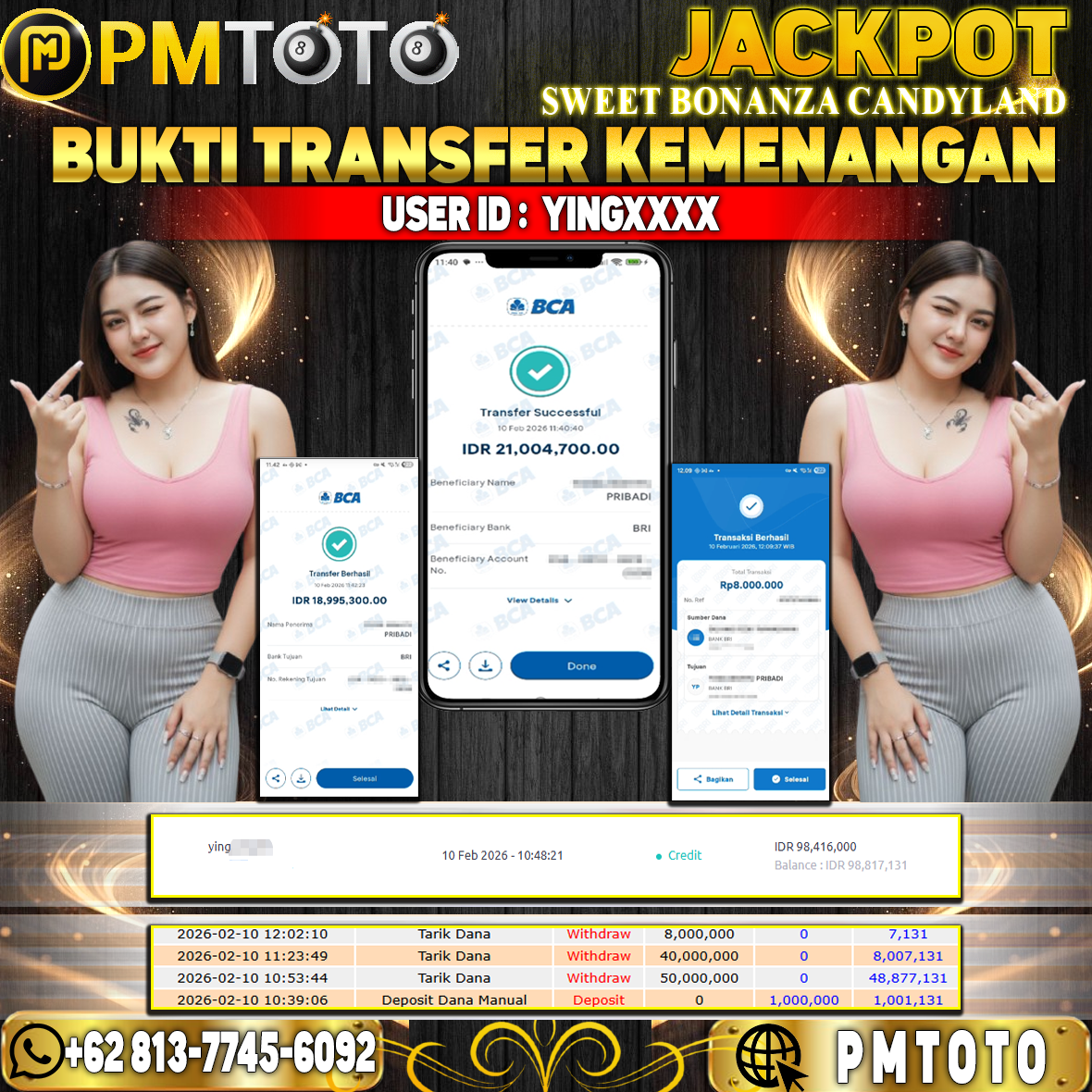 SELAMAT KEPADA MEMBER YINGXXXXX JACKPOT 98 JUTA DI SWEET BONANZA CANDYLAND