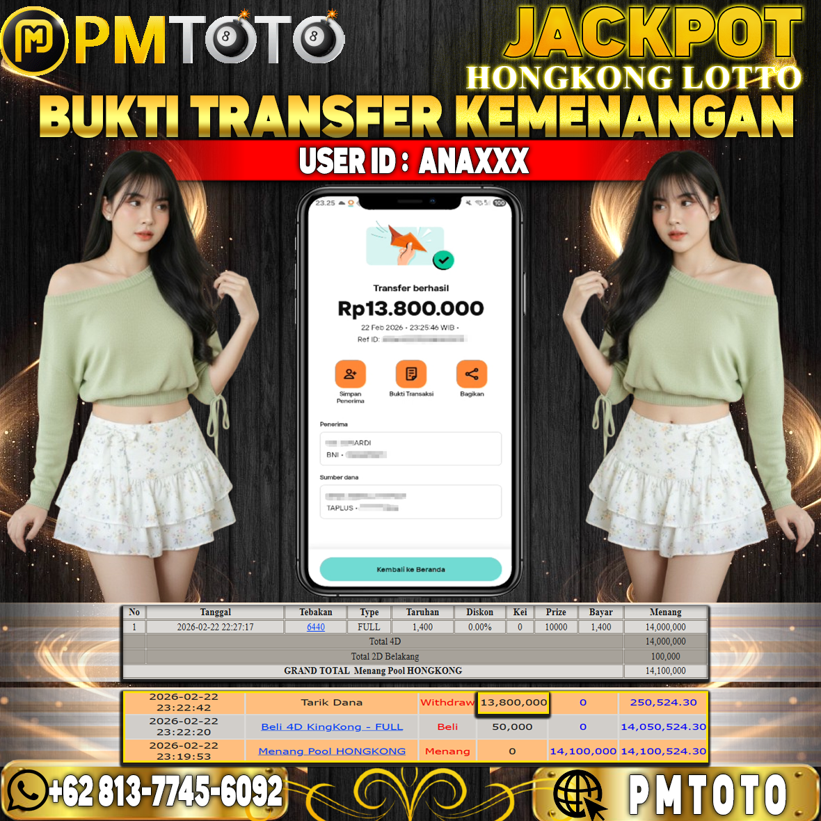 SELAMAT KEPADA MEMBER ANAXXX JACKPOT 13,8 JUTA DI TOGEL HONGKONG