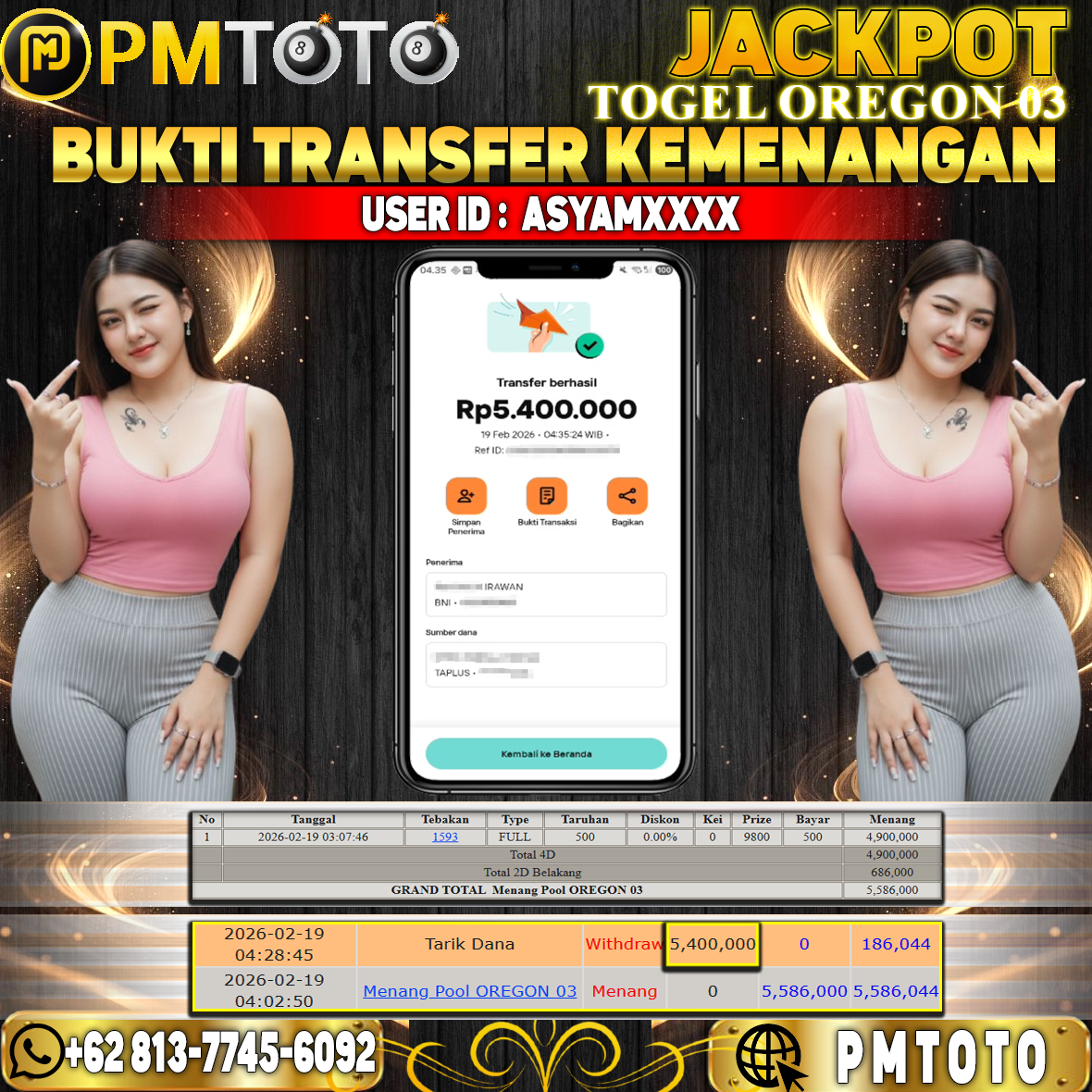 SELAMAT KEPADA MEMBER ASYAMXXXX JACKPOT 5,4 JUTA DI TOGEL OREGON 03