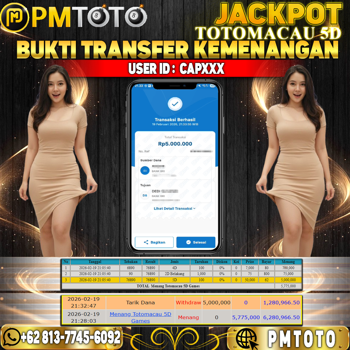 SELAMAT KEPADA MEMBER CAPXXX JACKPOT 5 JUTA DI TOGEL TOTOMACAU 5D