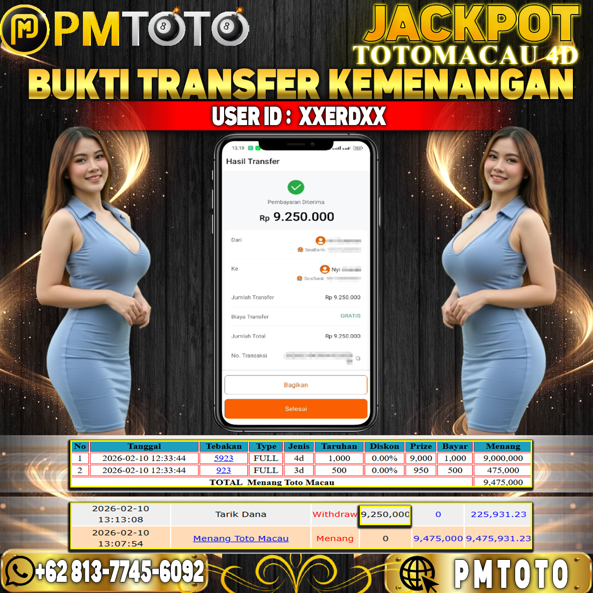 SELAMAT KEPADA MEMBER XXERDXX JACKPOT 9,2 JUTA DI TOGEL TOTOMACAU 4D