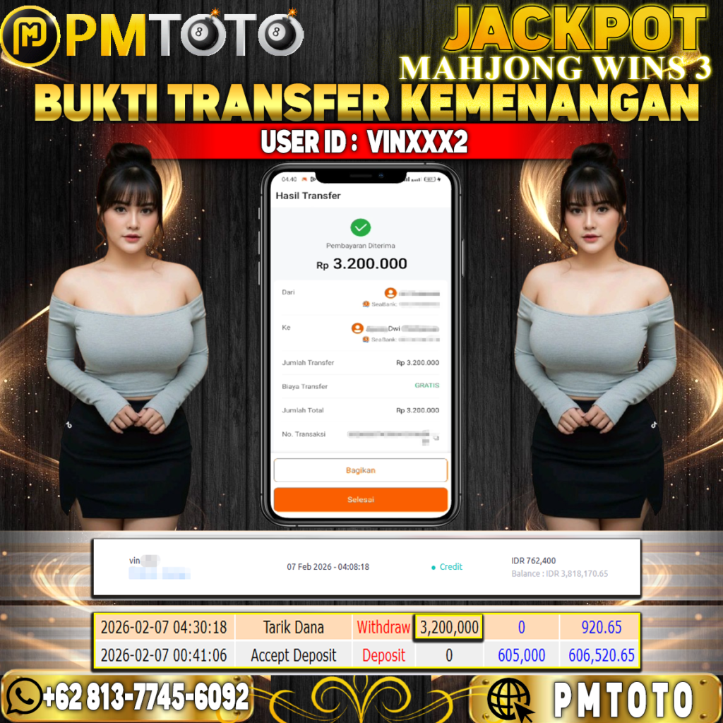 SELAMAT KEPADA MEMBER VINXXX2 JACKPOT 3,2 JUTA DI MAHJONG WINS 3