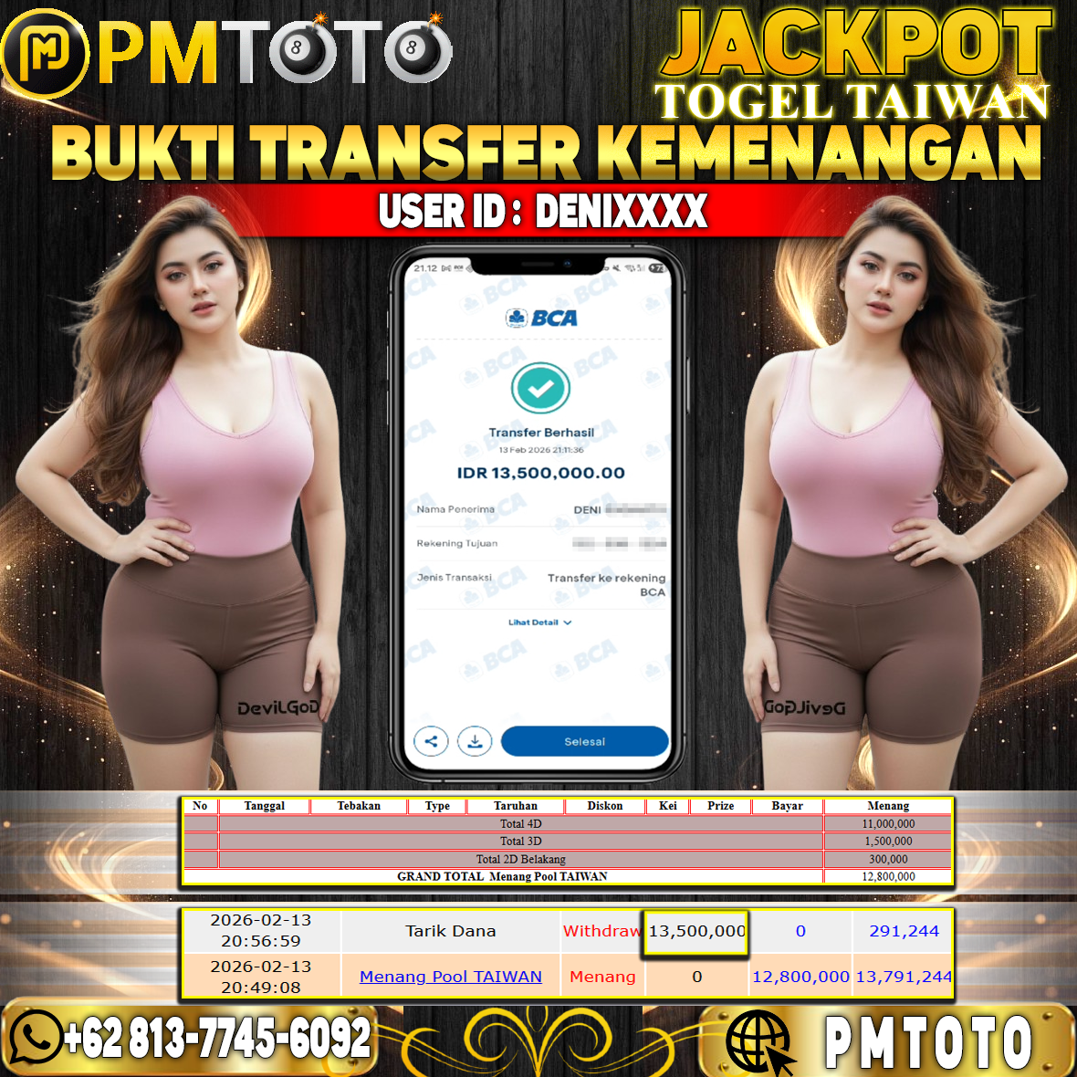 SELAMAT KEPADA MEMBER DENIXXXX JACKPOT 13,5 JUTA DI TOGEL TAIWAN