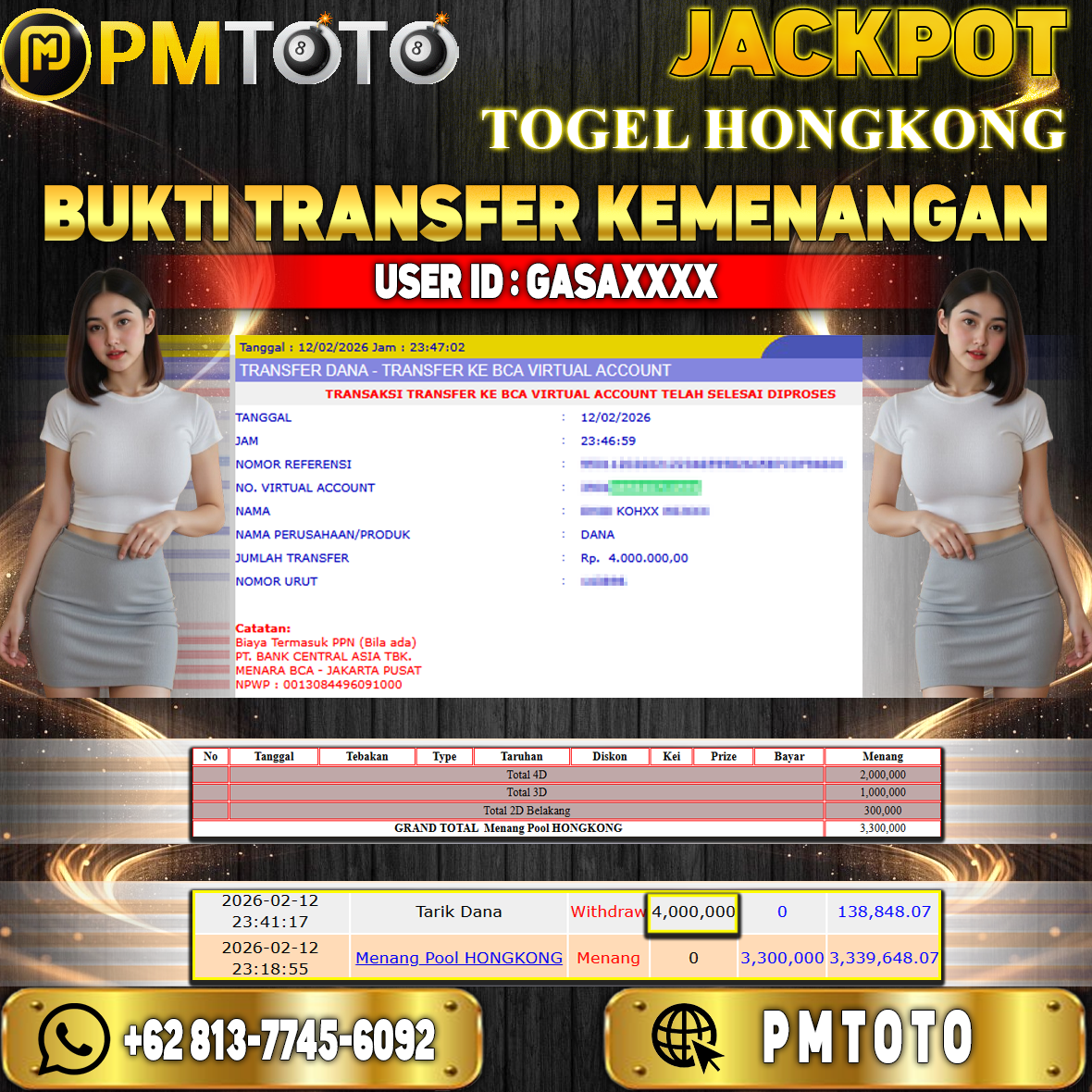 SELAMAT KEPADA MEMBER GASAXXXX JACKPOT 4 JUTA DI TOGEL HONGKONG