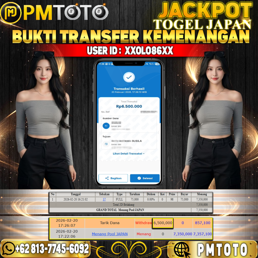 SELAMAT KEPADA MEMBER XXOLO86XX JACKPOT 6,5 JUTA DI TOGEL JAPAN
