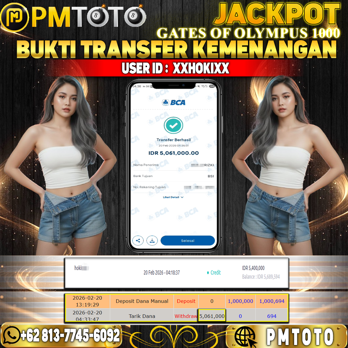 SELAMAT KEPADA MEMBER XXHOKIXX JACKPOT 5 JUTA DI GATES OF OLYMPUS 1000