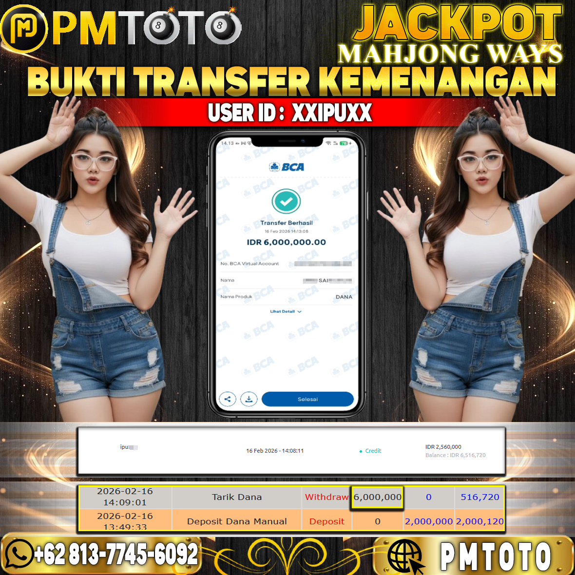 SELAMAT KEPADA MEMBER XXIPUXX JACKPOT 6 JUTA DI MAHJONG WAYS