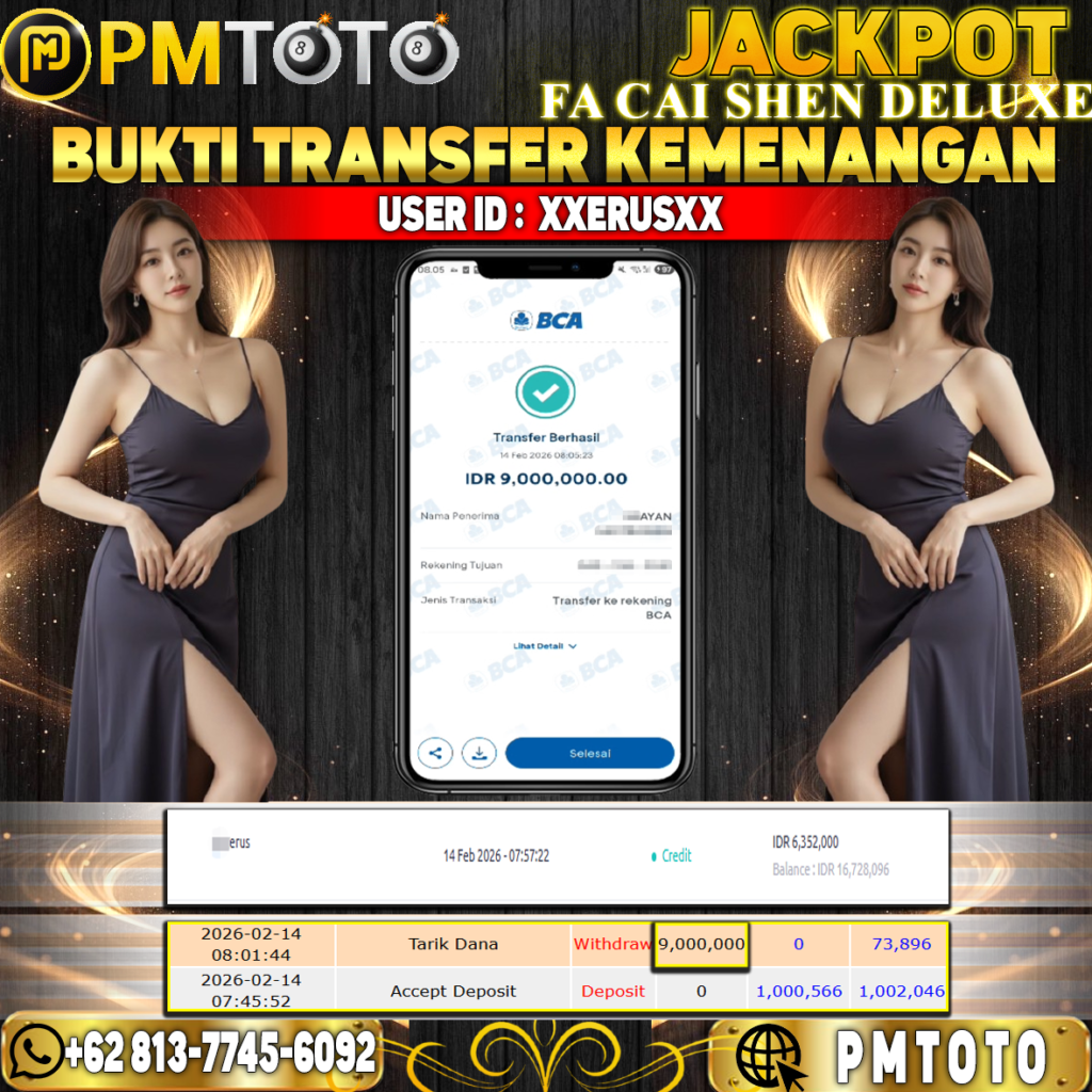 SELAMAT KEPADA MEMBER XXERUSXX JACKPOT 9 JUTA DI FA CAI SHEN DELUXE