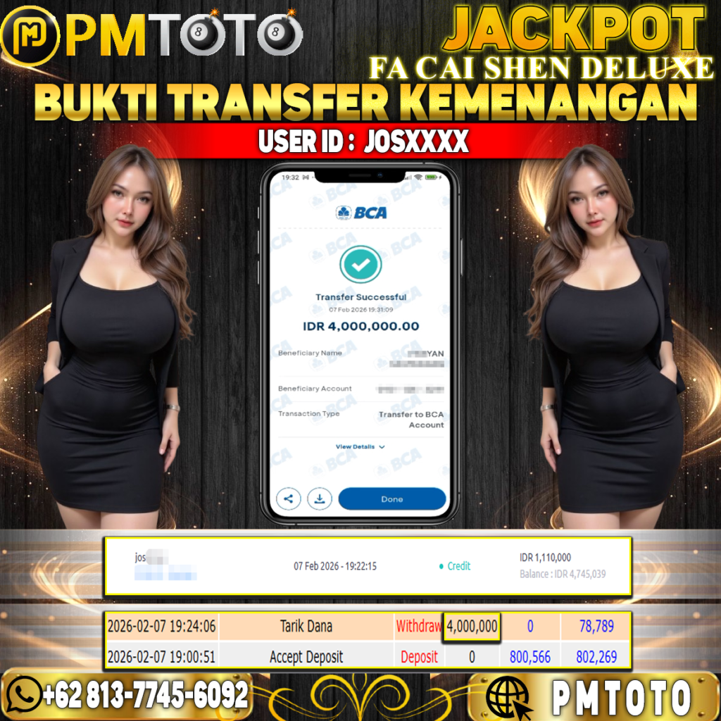 SELAMAT KEPADA MEMBER JOSXXXX JACKPOT 4 JUTA DI FA CAI SHEN DELUXE