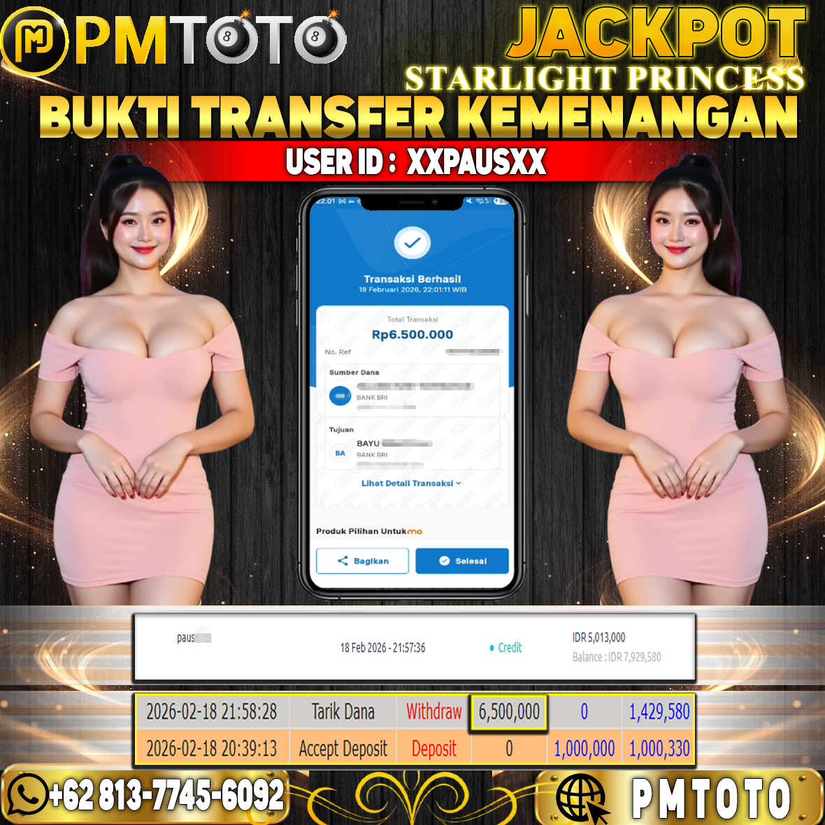 SELAMAT KEPADA MEMBER XXPAUSXX JACKPOT 6,5 JUTA DI STARLIGHT PRINCESS