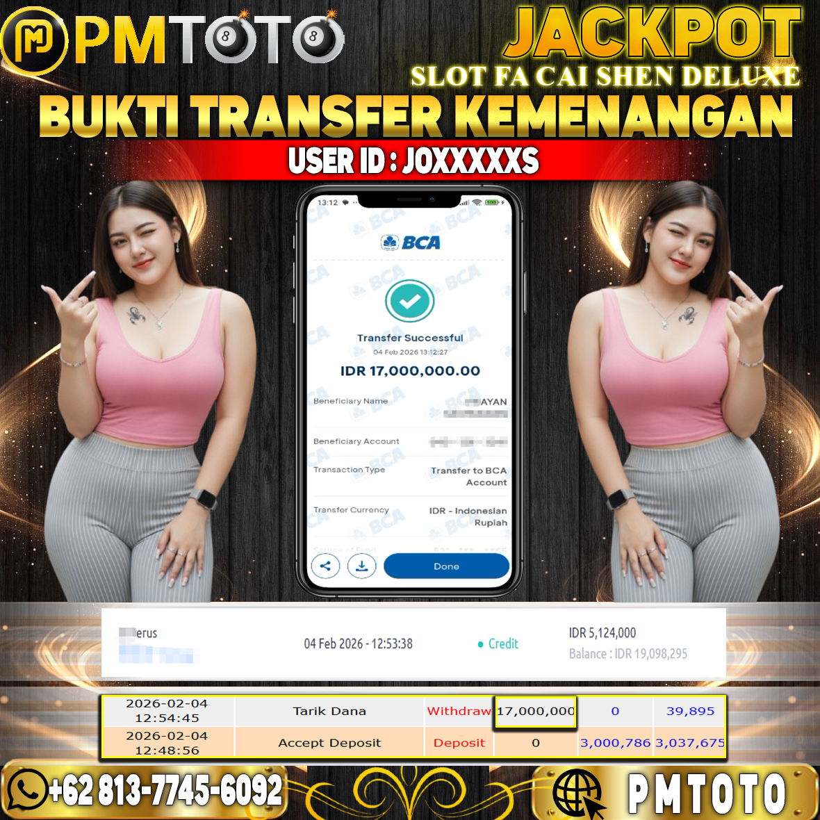 SELAMAT KEPADA MEMBER JOXXXXXS JACKPOT 17 JUTA DI FA CAI SHEN DELUXE