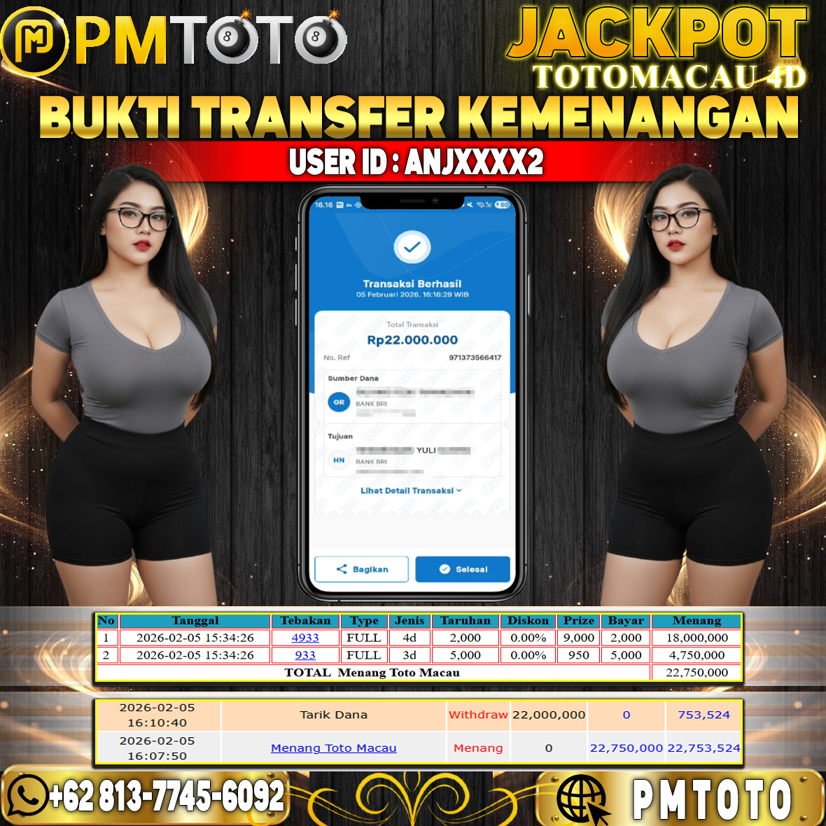 SELAMAT KEPADA MEMBER ANJXXXX2 JACKPOT 22 JUTA DI TOGEL TOTOMACAU 4D