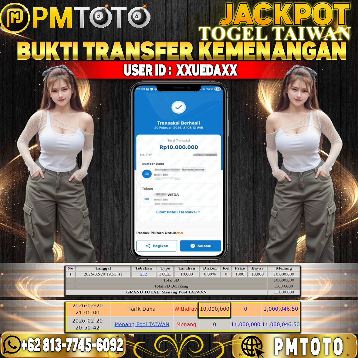 SELAMAT KEPADA MEMBER XXUEDAXX JACKPOT 10 JUTA DI TOGEL TAIWAN