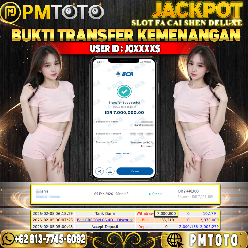 SELAMAT KEPADA MEMBER JOXXXXXS JACKPOT 7 JUTA DI FA CAI SHEN DELUXE