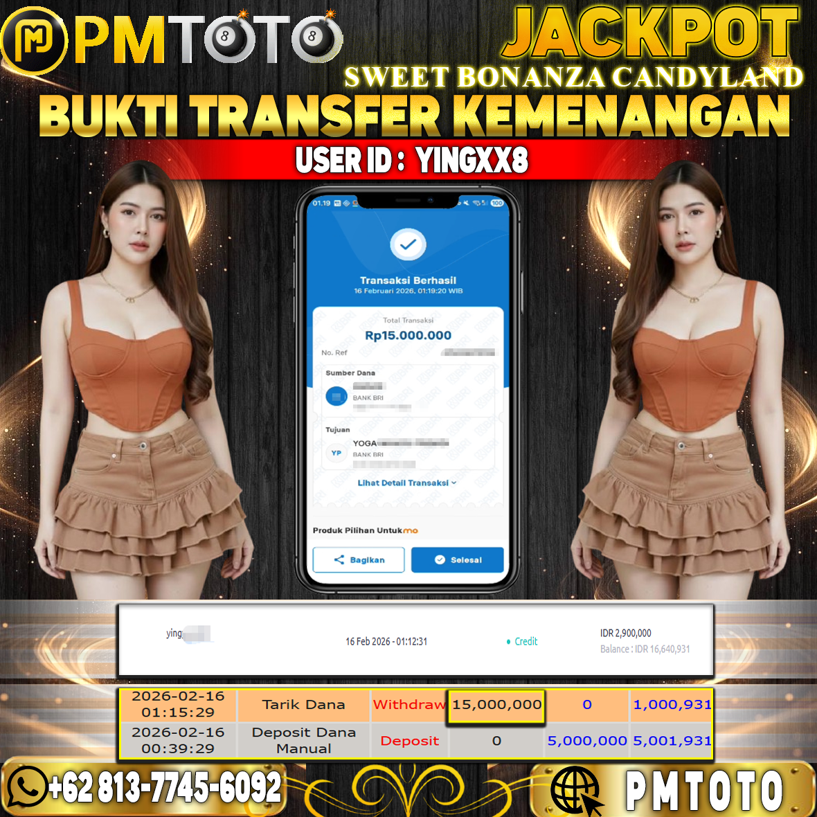 SELAMAT KEPADA MEMBER YINGXX8 JACKPOT 15 JUTA DI SWEET BONANZA CANDYLAND