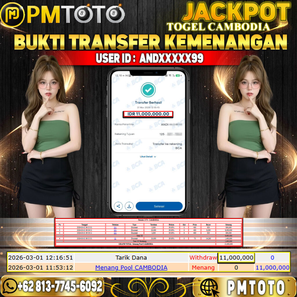 SELAMAT KEPADA MEMBER ANDXXXX99 JACKPOT 11 JUTA DI TOGEL CAMBODIA