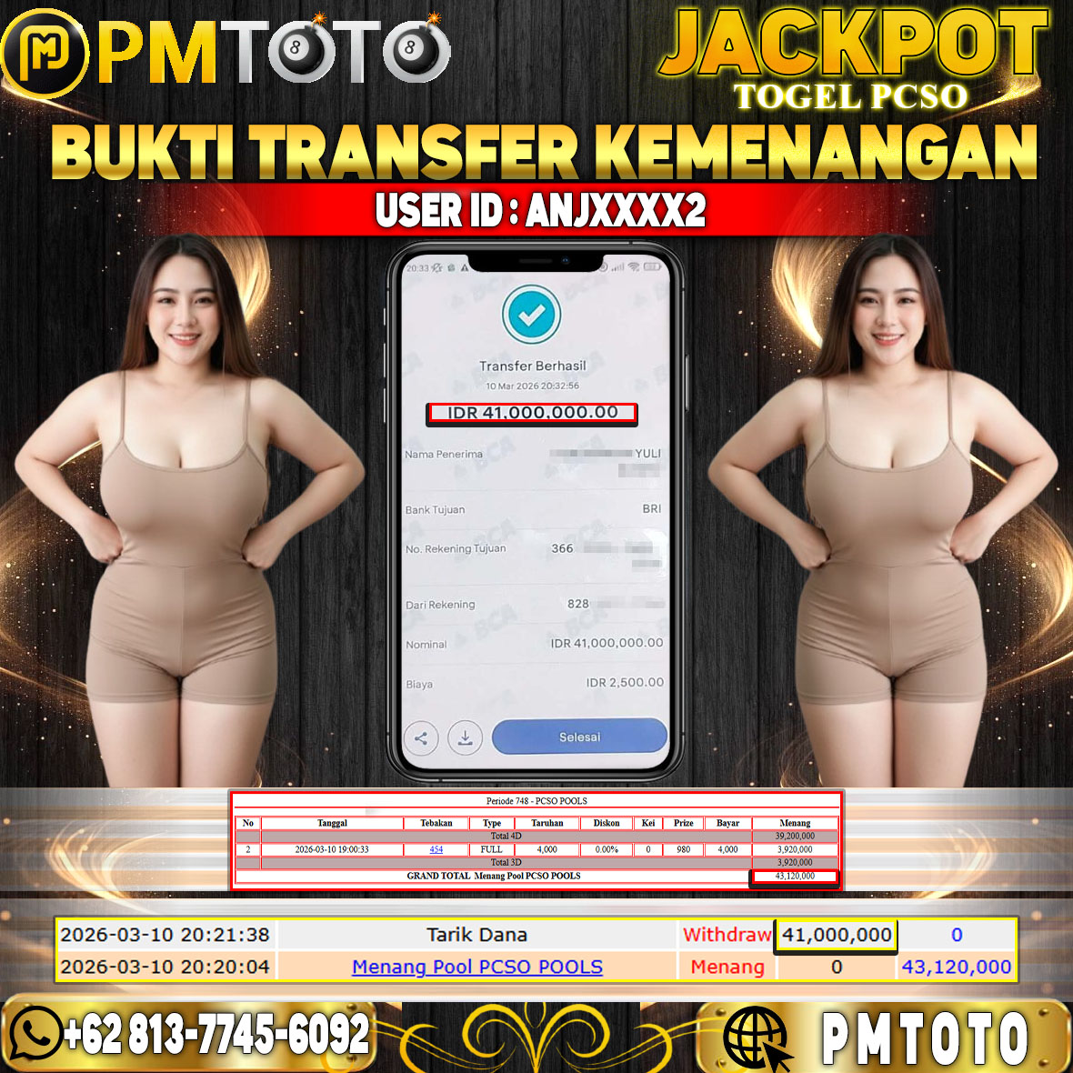 SELAMAT KEPADA MEMBER ANJXXXX2 JACKPOT 41 JUTA DI TOGEL PCSO