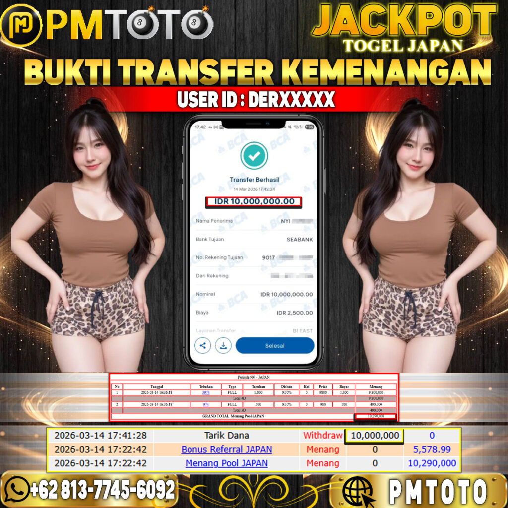 SELAMAT KEPADA MEMBER DERXXXX JACKPOT 10 JUTA DI TOGEL JAPAN