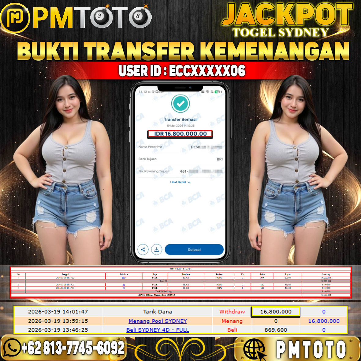 SELAMAT KEPADA MEMBER ECCXXXX06 JACKPOT 16,8 JUTA DI TOGEL SYDNEY