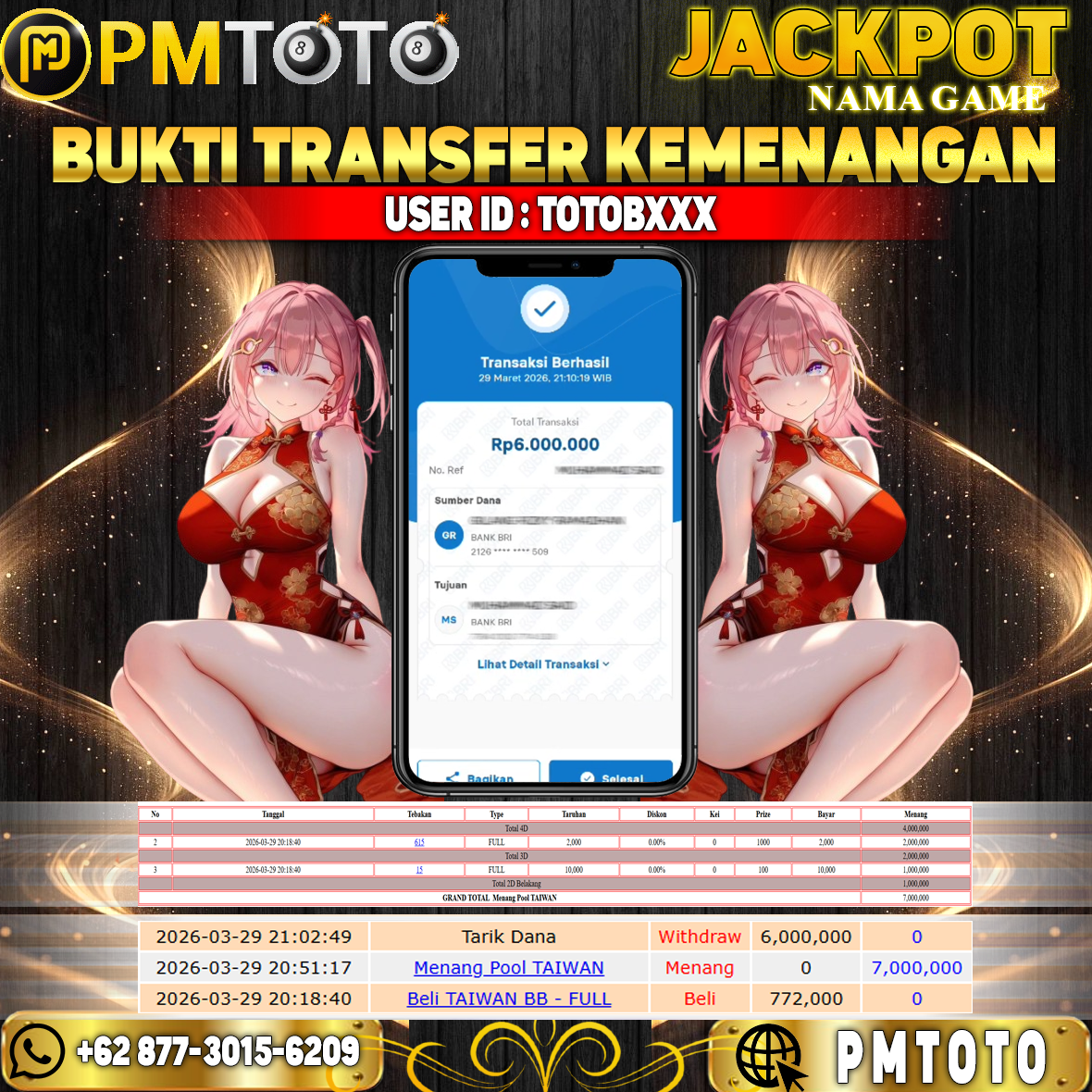 SELAMAT KEPADA MEMBER TOTOBXXX JACKPOT 6 JUTA DI TOGEL TAIWAN