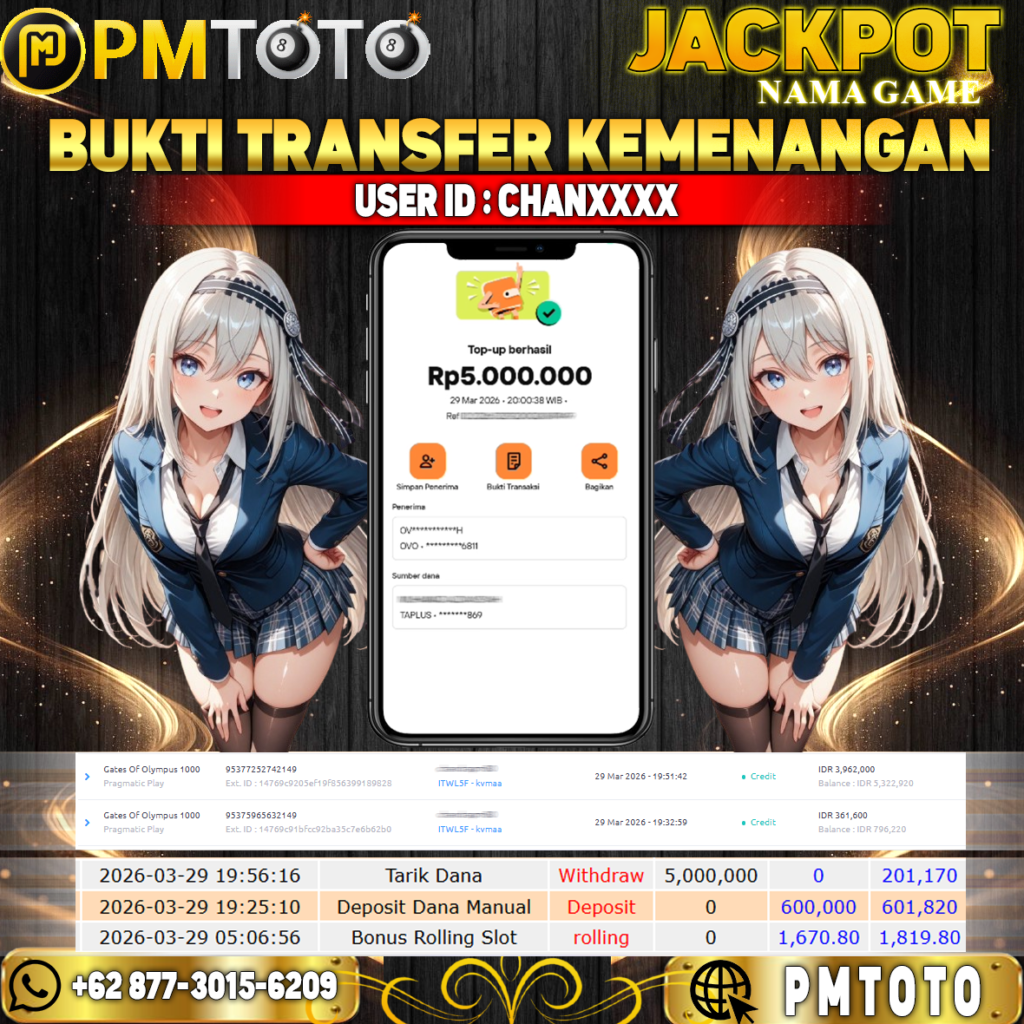 SELAMAT KEPADA MEMBER CHANXXXX JACKPOT 5 JUTA DI SLOT GATES OF OLYMPUS 1000