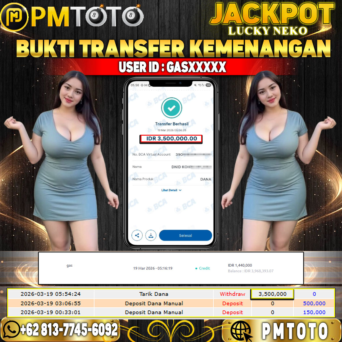 SELAMAT KEPADA MEMBER GASXXXX JACKPOT 3,5 JUTA DI SLOT LUCKY NEKO