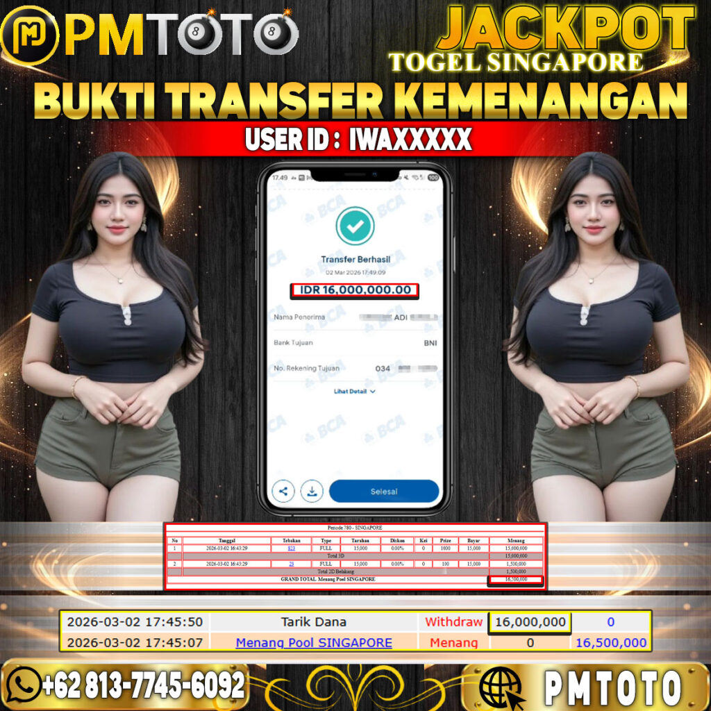 SELAMAT KEPADA MEMBER IWAXXXX JACKPOT 16 JUTA DI TOGEL SINGAPORE