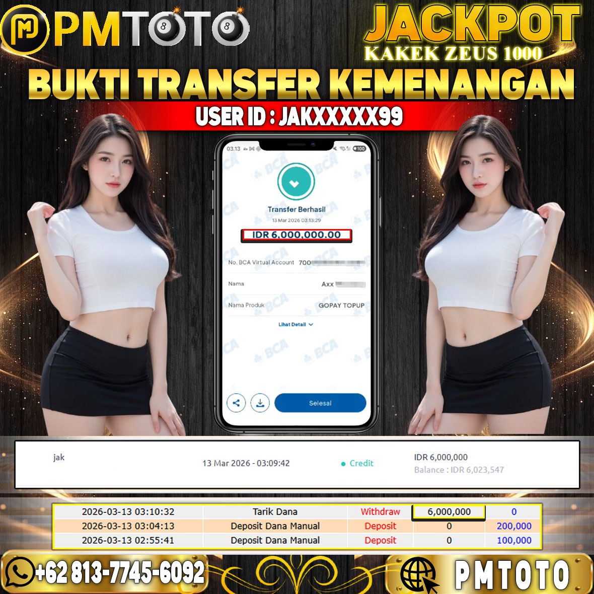 SELAMAT KEPADA MEMBER JAKXXXX99 JACKPOT 6 JUTA DI GATES OF OLYMPUS 1000