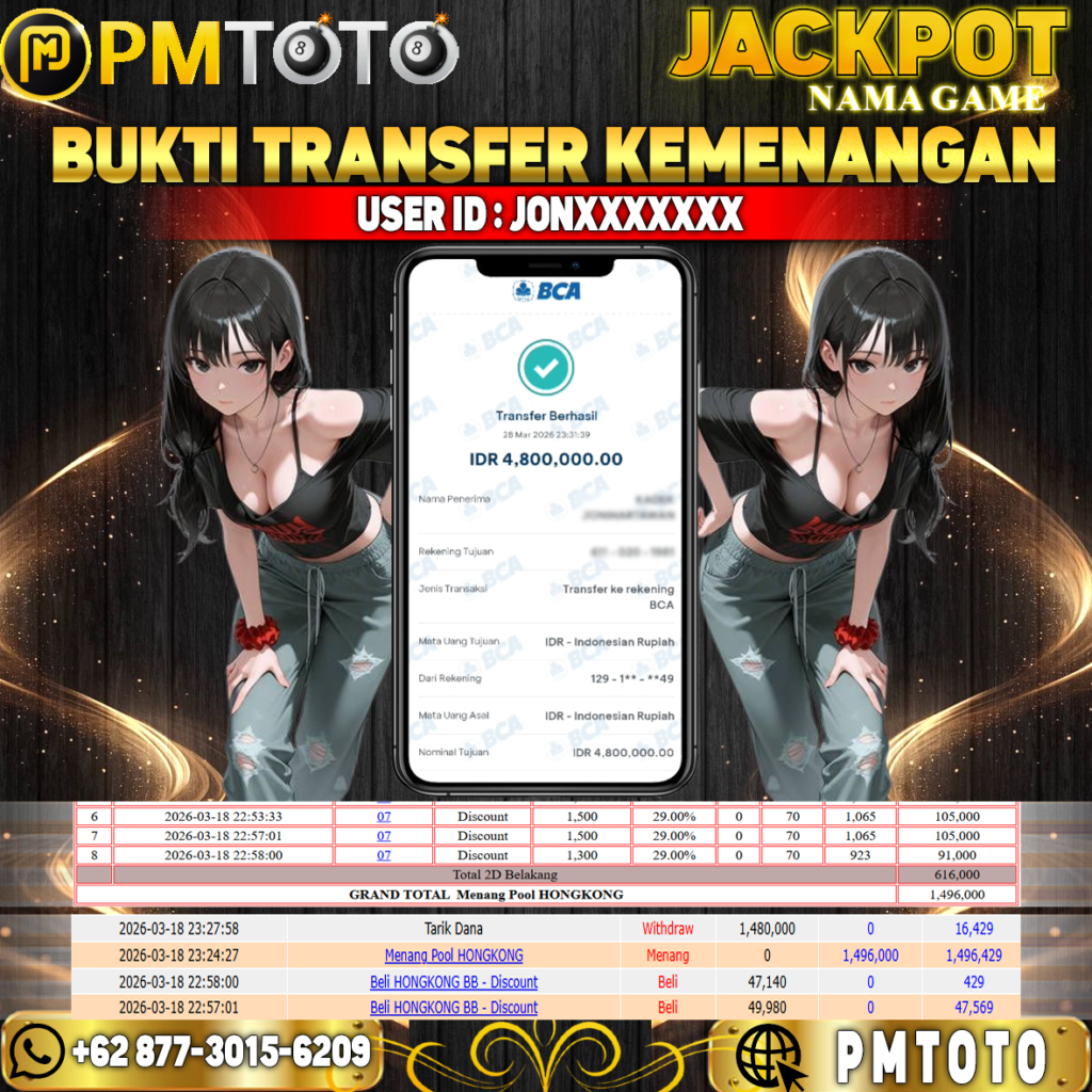 SELAMAT KEPADA MEMBER JONXXXXX JACKPOT 4,8 JUTA DI TOGEL HONGKONG