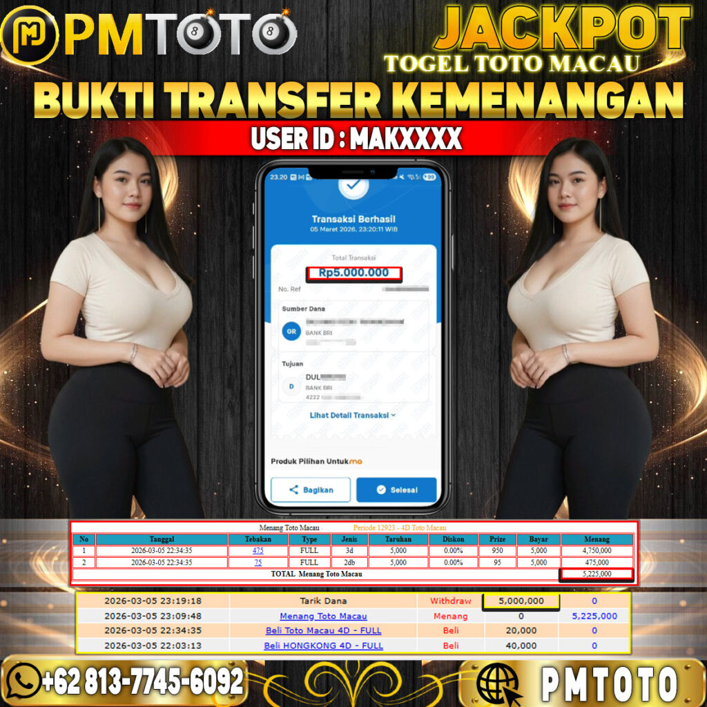 SELAMAT KEPADA MEMBER MAKXXXX JACKPOT 5 JUTA DI TOGEL TOTO MACAU