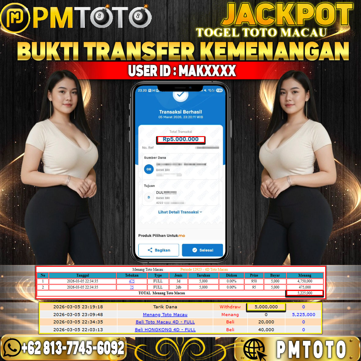 SELAMAT KEPADA MEMBER MAKXXXX JACKPOT 5 JUTA DI TOGEL TOTO MACAU