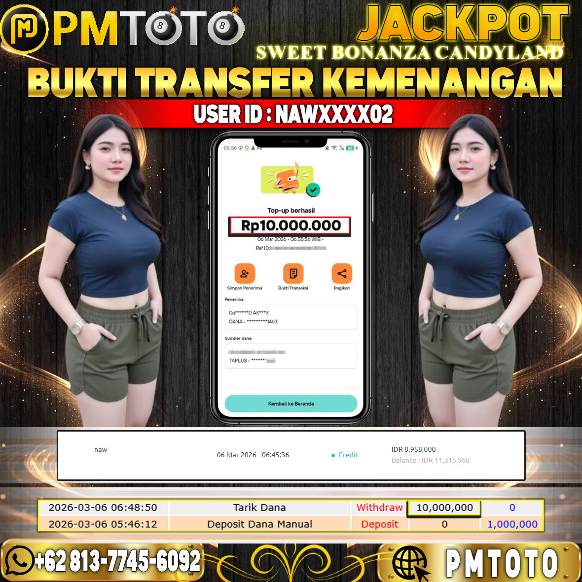 SELAMAT KEPADA MEMBER NAWXXXX02 JACKPOT 10 JUTA DI SWEET BONANZA CANDYLAND