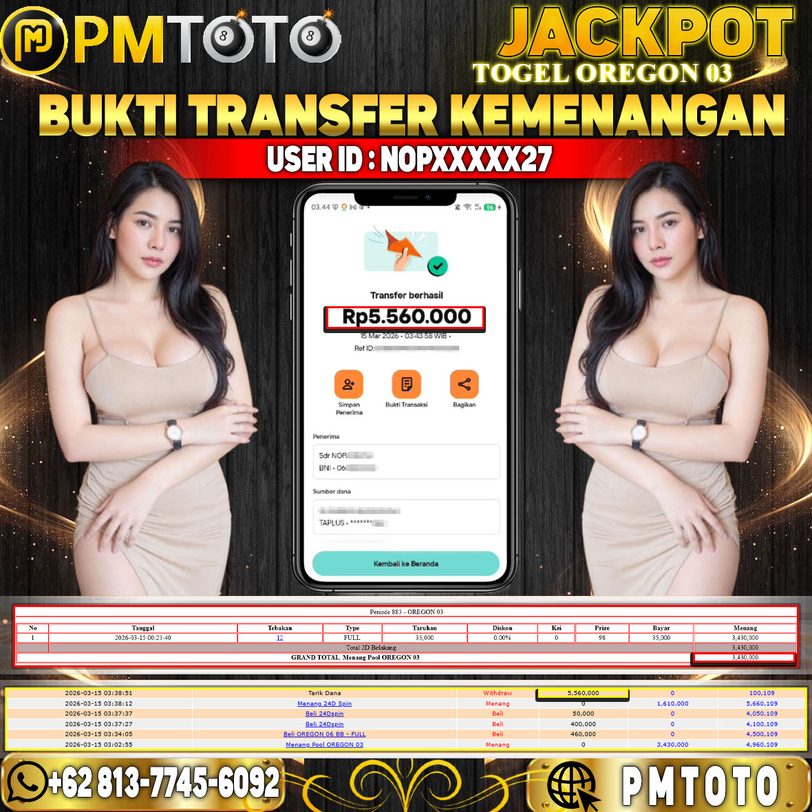 SELAMAT KEPADA MEMBER NOPXXXX27 JACKPOT 5,5 JUTA DI TOGEL OREGON 06