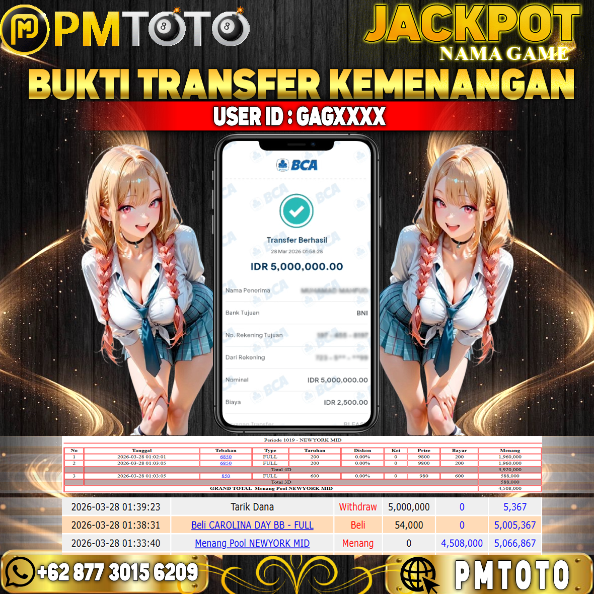 SELAMAT KEPADA MEMBER GAGXXXX JACKPOT 5 JUTA DI TOGEL Newyork Mid