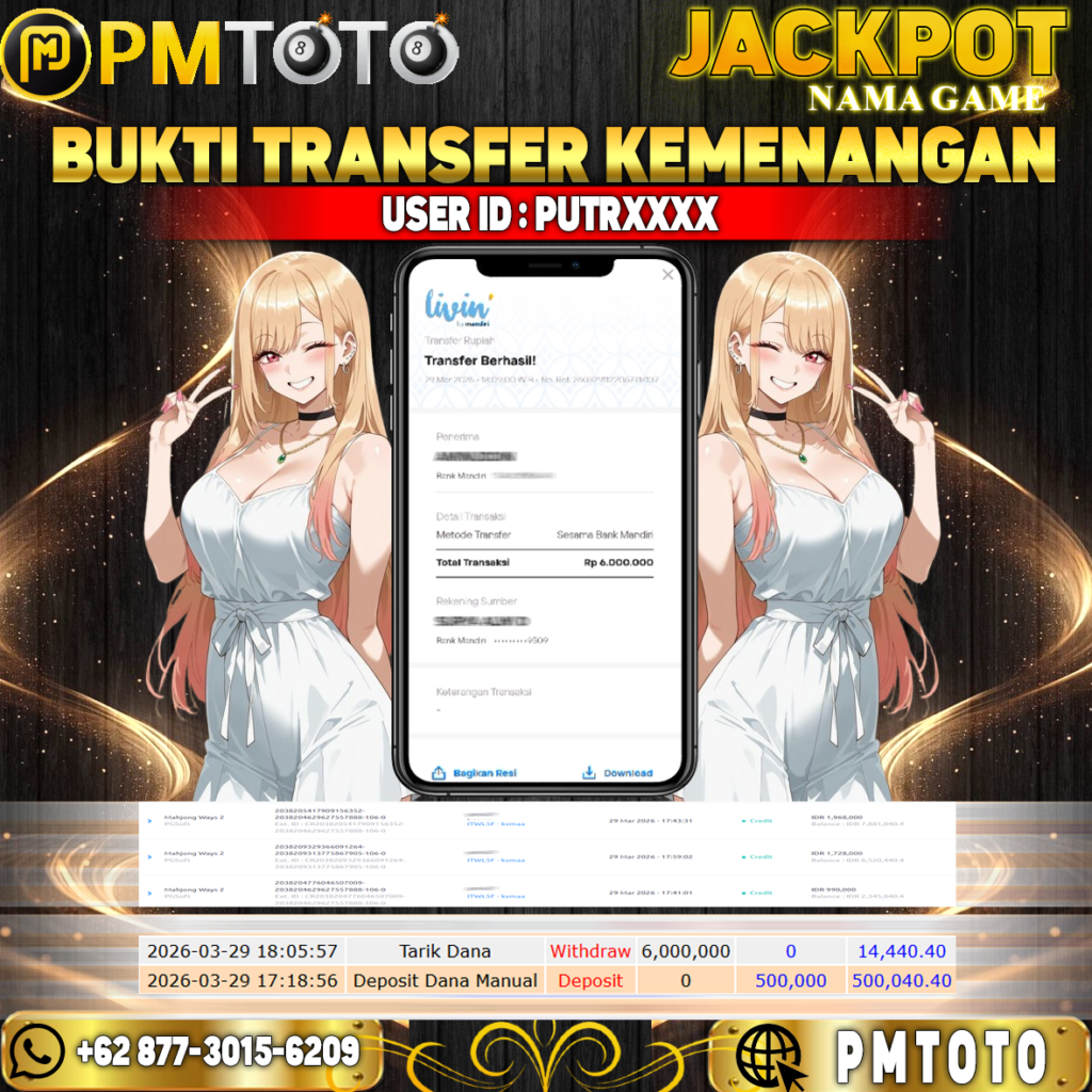 SELAMAT KEPADA MEMBER PUTRXXXX JACKPOT 6 JUTA DI SLOT MAHJONG WAYS 2