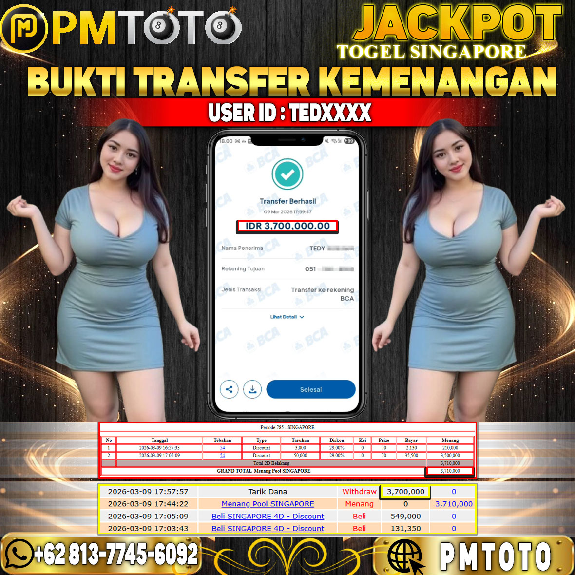 SELAMAT KEPADA MEMBER TEDXXXX JACKPOT 3,7 JUTA DI TOGEL SINGAPORE